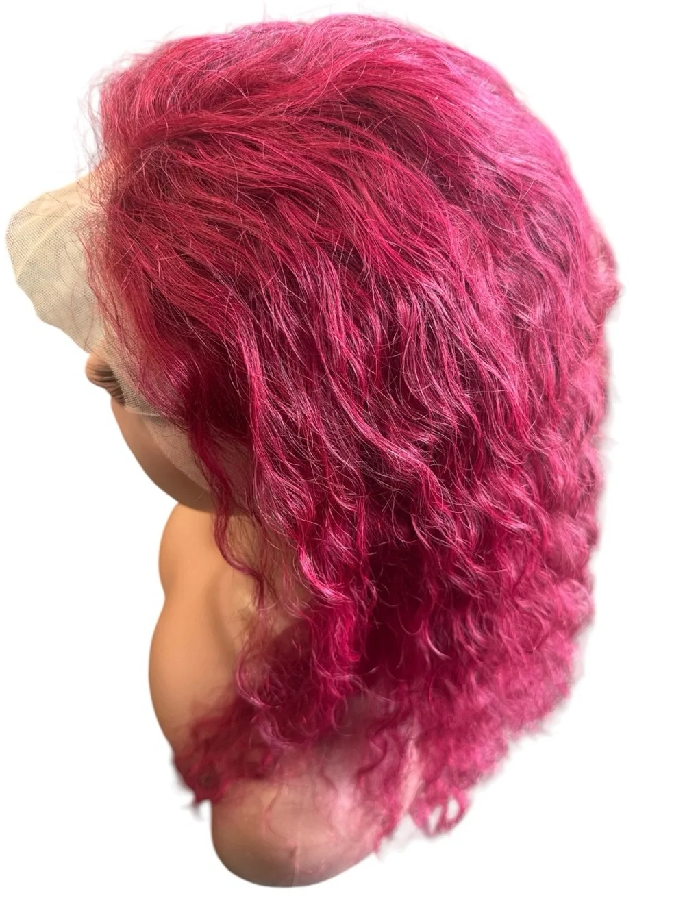 Deep Red Lace Front Women's Wig - Fashion Curl